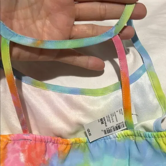 Children’s place m 7/8 Colorful Tie-Dye Dress hi low pointed hemline nwt lined - Picture 9 of 10